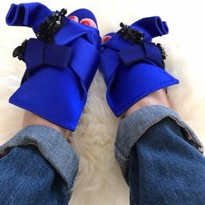 Pretty Satin with Bow royal blue Sandals.